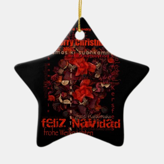 Potpourri World Xmas Navidad Noel Star-Ornament Keramisch Ornament (Voorkant)