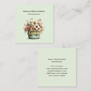 Pots Bloemen Gezellig Shabby Cute Bloemist Vierkante Visitekaartje