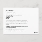 Pots de Creme Recipe Briefkaart (Achterkant)