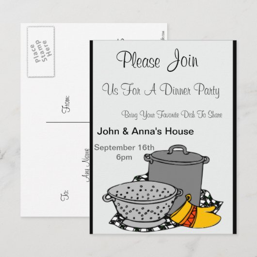 POTS Diner uitnodiging (Voorkant / Achterkant)