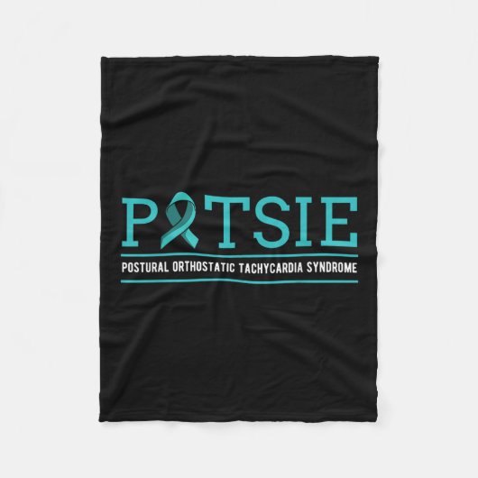 Pots Dysautonomia Turquoise Ribbon Autonomic Fleece Deken (Voorkant)