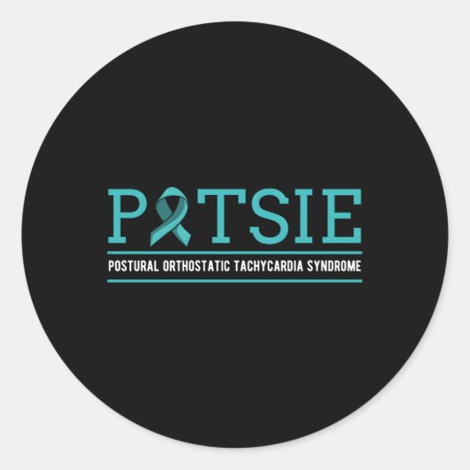 Pots Dysautonomie Turquoise lint Autonome Dysfu Ronde Sticker (Voorkant)