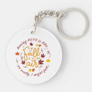 Pots Herfst Thema Acryl Sleutelhanger
