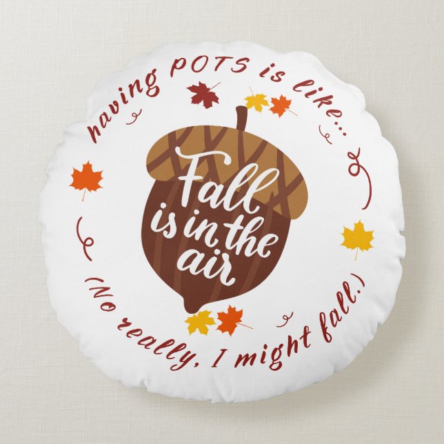 Pots Herfst thema rond kussen (Voorkant)