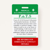 PoTS In het Hoesje van I-nood onzichtbare ziekte Badge (Voorkant)