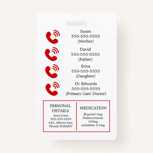 PoTS In het Hoesje van I-nood onzichtbare ziekte Badge (Achterkant)