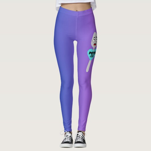 Pots is zo leerzaam Paarse & Blauwe Ombre Leggings (Voorkant)