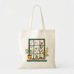 Pots met Planten op Raam Reis Tote Bag