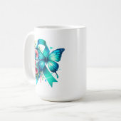 POTS Warrior | Disautonomie-bewustzijnslint Koffiemok (Voorkant links)