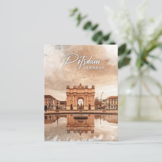 Potsdam Duitsland Kleurenpotlood Reizen Briefkaart (Staand voorkant)