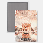 Potsdam Duitsland Waterverf Schilderen Magneet (Voorkant / Achterkant)