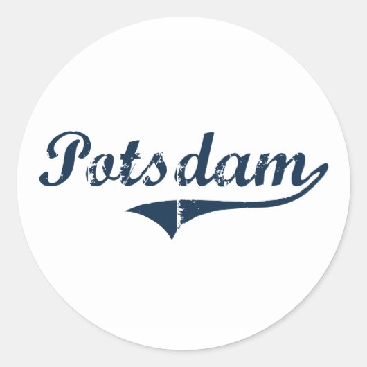 Potsdam New York Classic Design Ronde Sticker (Voorkant)