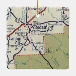 Potsdam NY Antieke kaart Keramisch Ornament