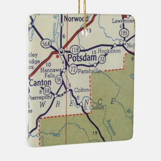 Potsdam NY  Map Keramisch Ornament (Rechts)