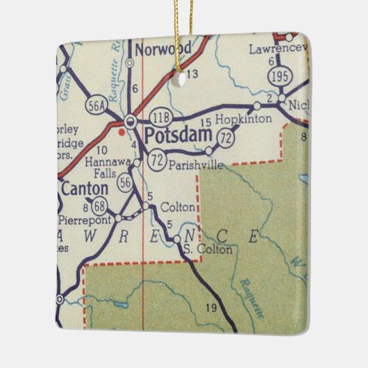 Potsdam NY  Map Keramisch Ornament (Links)