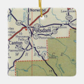 Potsdam NY Map Keramisch Ornament (Voorkant)