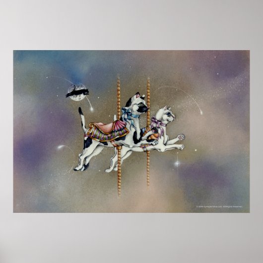 Potsers, fijne kunst - carrouselkatten poster (Voorkant)