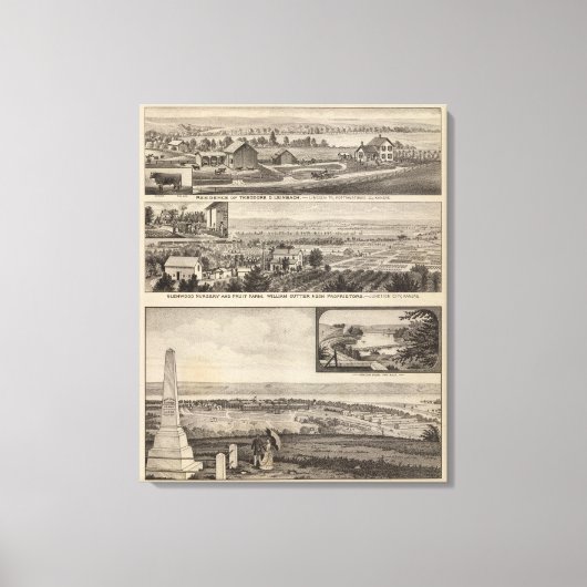 Pottawatomie County Boerderij, Junction City, Kans Canvas Afdruk (Voorkant)