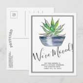 Potted Aloe Vera Plant Nieuw Huis Verhuizen Aankondigingskaart (Voorkant / Achterkant)