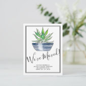 Potted Aloe Vera Plant Nieuw Huis Verhuizen Aankondigingskaart (Staand voorkant)