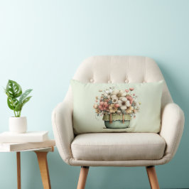 Potted Bloemen Gezellig Shabby Stijl Schattig Kussen