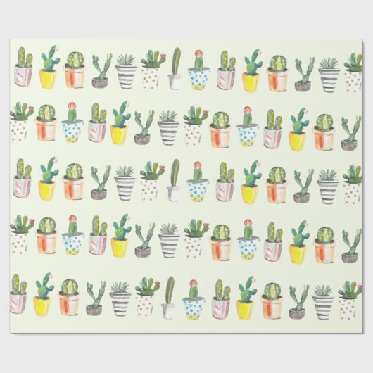 Potted Cacti Cadeaupapier (Vlak)
