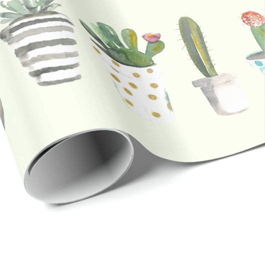 Potted Cacti Cadeaupapier (Rol Hoek)