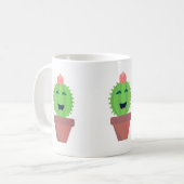 Potted Cactus Cute Cartoon Succulent Design Koffiemok (Voorkant links)
