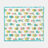 Potted Cactus Fleece Deken (Voorkant (Horizontaal))