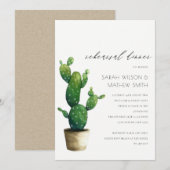 Potted Cactus Green Fauna Rehearsal Dinner Invite Bedankkaart (Voorkant / Achterkant)