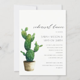 Potted Cactus Green Fauna Rehearsal Dinner Invite Bedankkaart