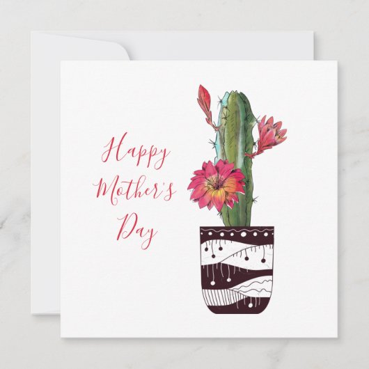  Potted Cactus Moederdag Kaart (Voorkant)