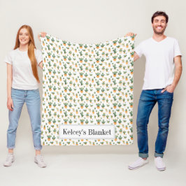 Potted Cactus op White Fleece Deken