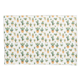 Potted Cactus op White Pillow Hoesje Kussensloop