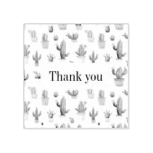 Potted Cactus op White Wood Art Stamp Rubberstempel (Afrduk)