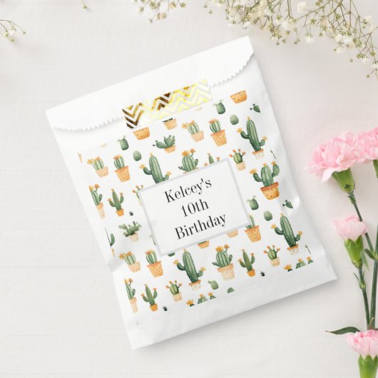 Potted Cactus op wit Bedankzakje (Gezegeld)