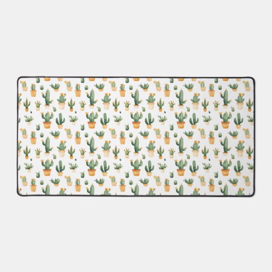 Potted Cactus op wit Bureaumat (Voorkant)