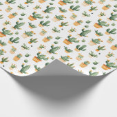 Potted Cactus op wit Cadeaupapier (Hoek)