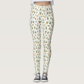 Potted Cactus op wit Leggings (Voorkant)