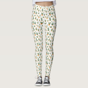 Potted Cactus op wit Leggings