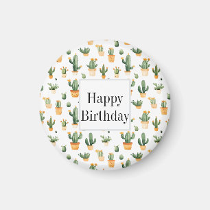 Potted Cactus op wit Magneet