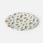 Potted Cactus op wit Papieren Bordje (Gekanteld)