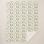 Potted Cactus op wit Sherpa Deken (Voorkant)