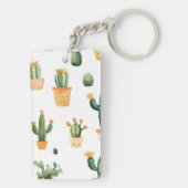 Potted Cactus op wit Sleutelhanger (achterkant)