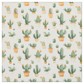 Potted Cactus op wit Stof (Swatch)