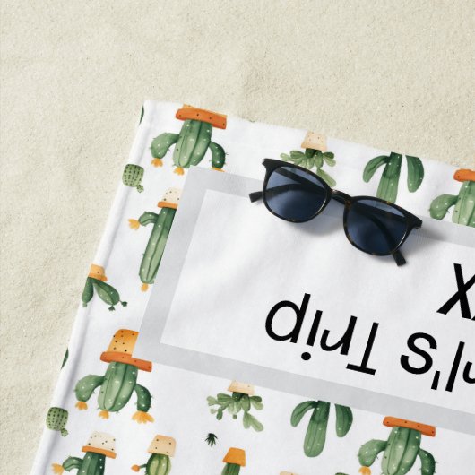 Potted Cactus op wit Strandlaken (In situ)