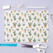 Potted Cactus op wit Tissuepapier (Craft)