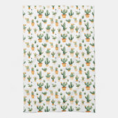 Potted Cactus op Witte Keuken Handdoek (Verticaal)