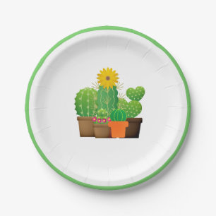 Potted Cactus Plants Feestje Papieren Bord