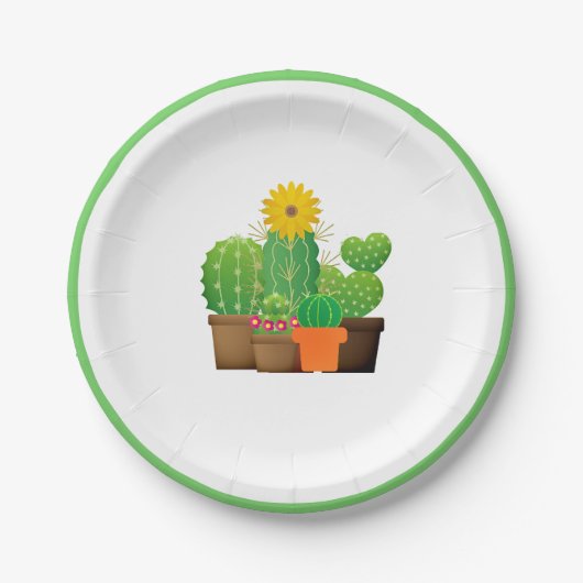 Potted Cactus Plants Feestje Papieren Bord (Voorkant)